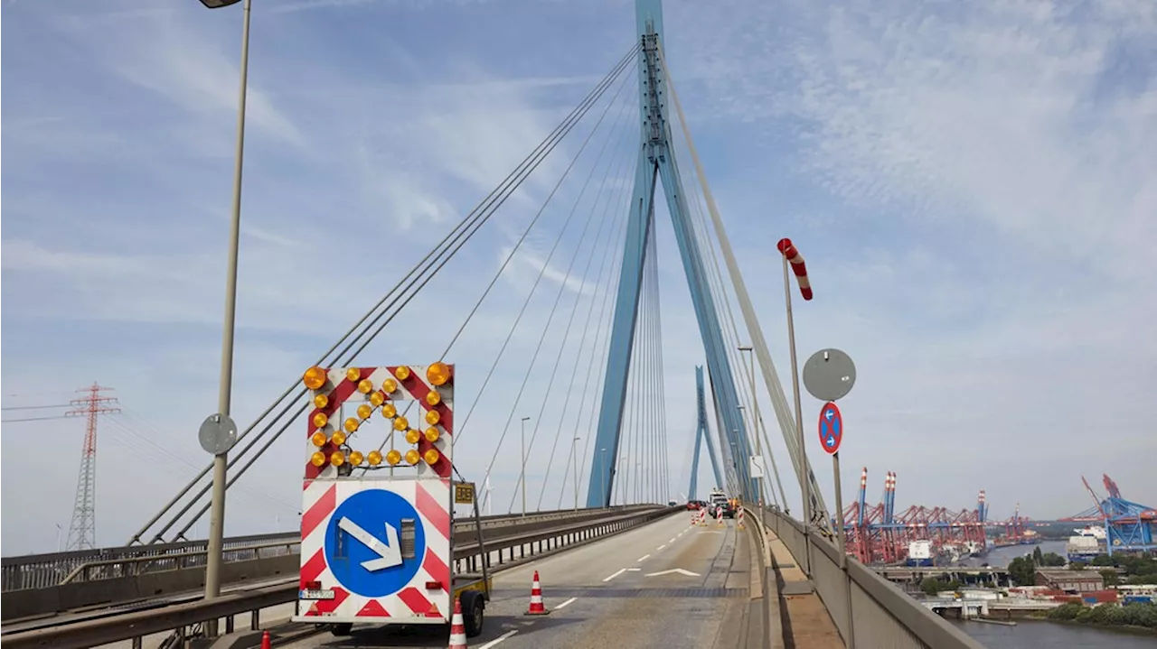 Köhlbrandbrücke in Hamburg am Wochenende erneut gesperrt