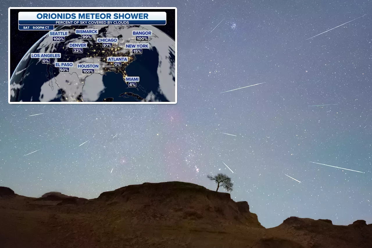 Where to see tonight's meteor shower Orionids to light sky with 25