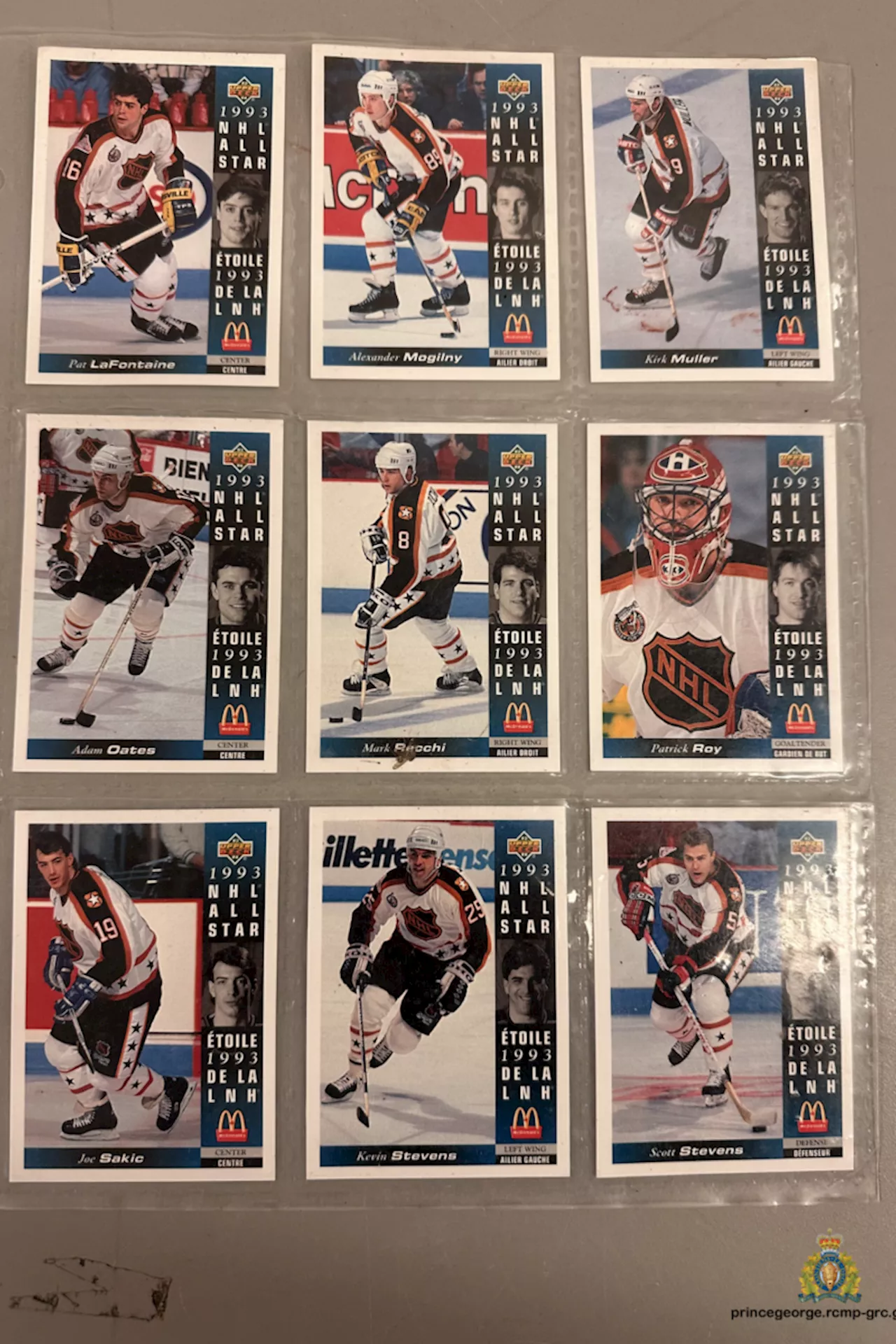 Prince George RCMP seek owners of stolen hockey cards