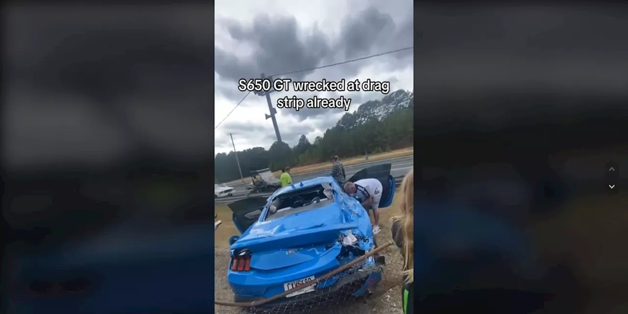 Someone Already Crashed an S650 Mustang GT at the Drag Strip