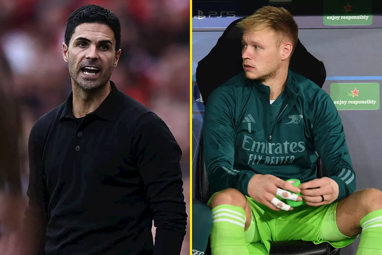 Mikel Arteta tells ‘hurt’ Aaron Ramsdale how to reclaim Arsenal no.1 spot from David Raya...