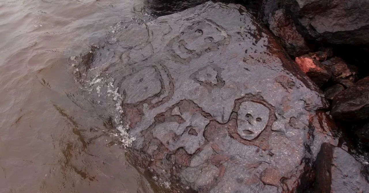 Seca histórica do Rio Negro revela gravuras rupestres de 1.000 anos atrás