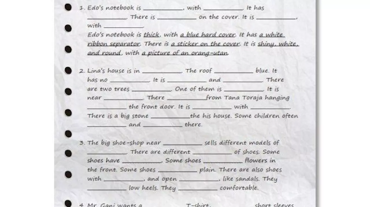 Kunci Jawaban Bahasa Inggris Kelas 7 Halaman 154 Kurikulum Merdeka: Completing The Sentences