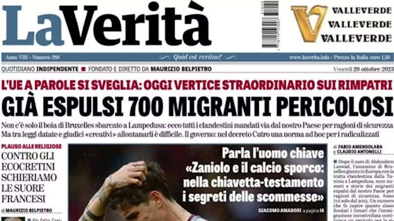 La Verità: 'Parla l'uomo chiave: 'Zaniolo, chiavetta-testamento con i segreti delle scommesse''