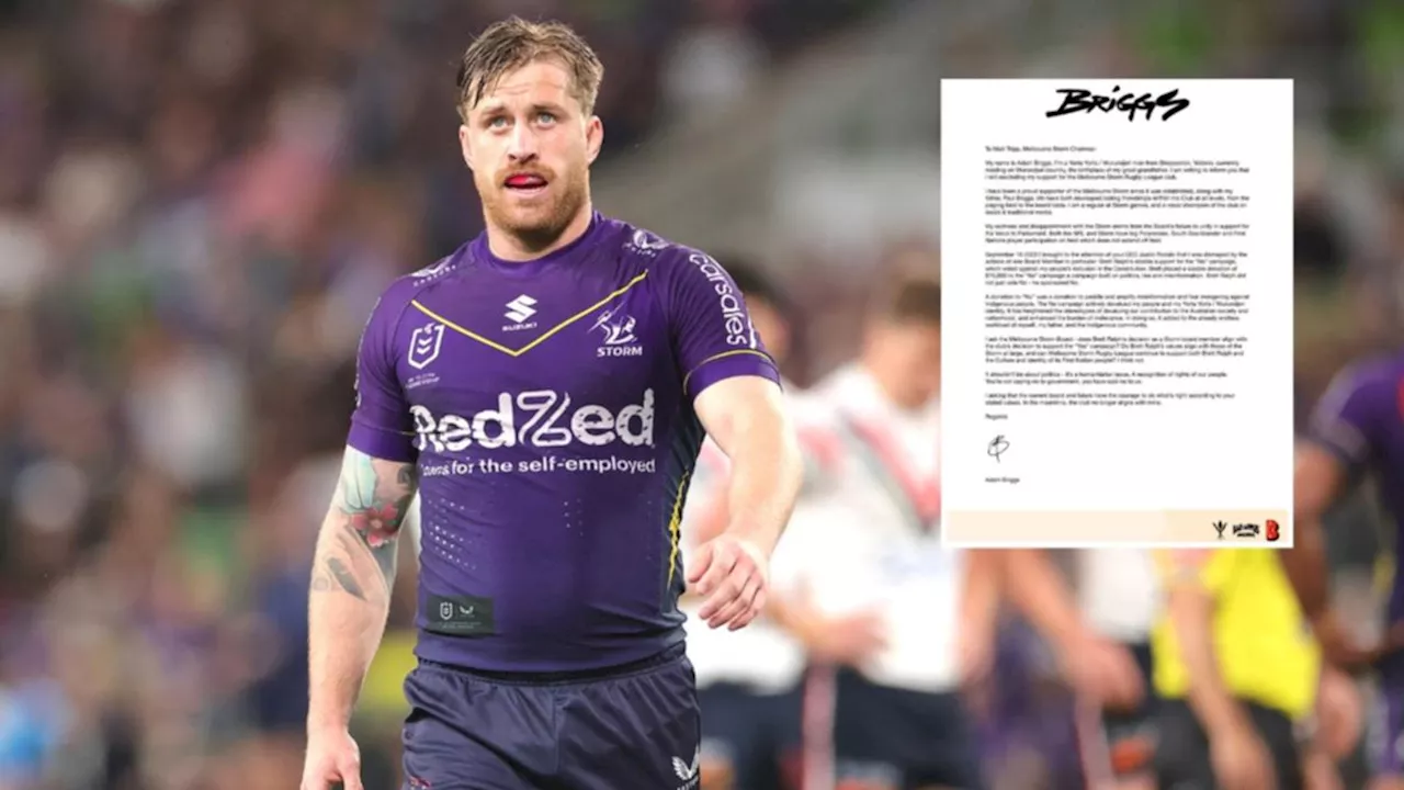 Melbourne Storm rocked by bombshell letter of accusations over board member’s opposition to the Voice