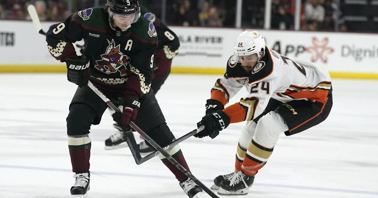 Keller, Zucker score, Arizona Coyotes beat Anaheim Ducks 2-1 for their best start in eight seasons