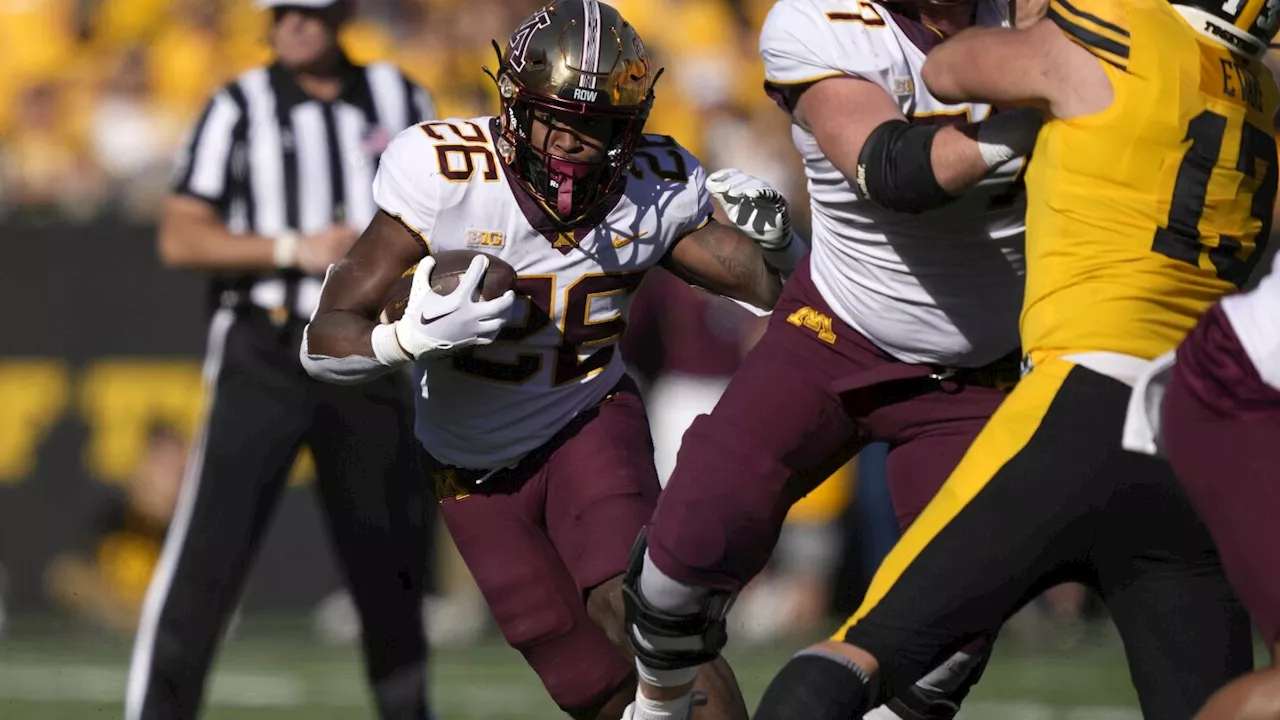 Minnesota wins at Iowa for 1st time since 1999, beating No. 24 Hawkeyes 12-10 for Floyd of Rosedale