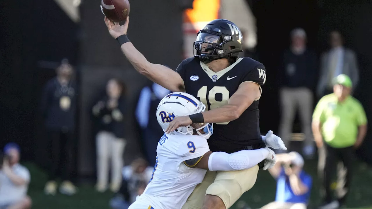 Third-string QB Santino Marucci throws late TD pass as Wake Forest tops Pittsburgh 21-17