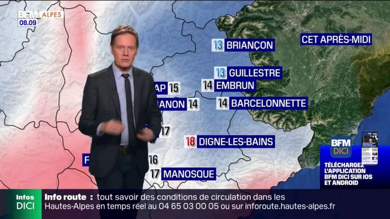 Météo Alpes du Sud: une journée ensoleillée bien que nuageuse, jusqu'à 18°C à Digne-les-Bains