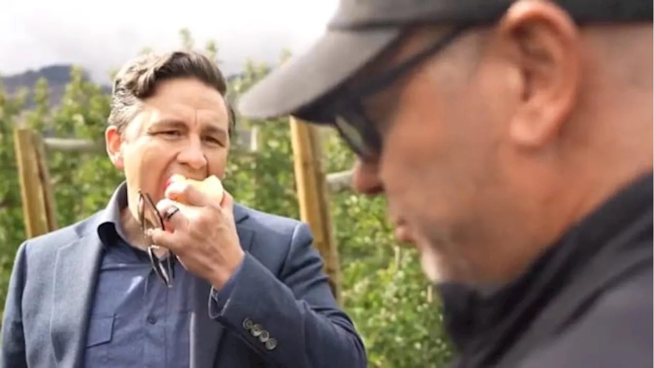 Poilievre gets international attention for apple-eating viral moment