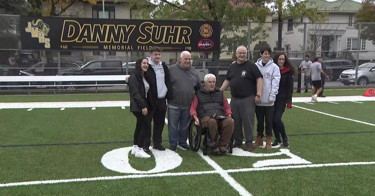 Brooklyn high school renames football field for firefighter Danny Suhr, who died on 9/11