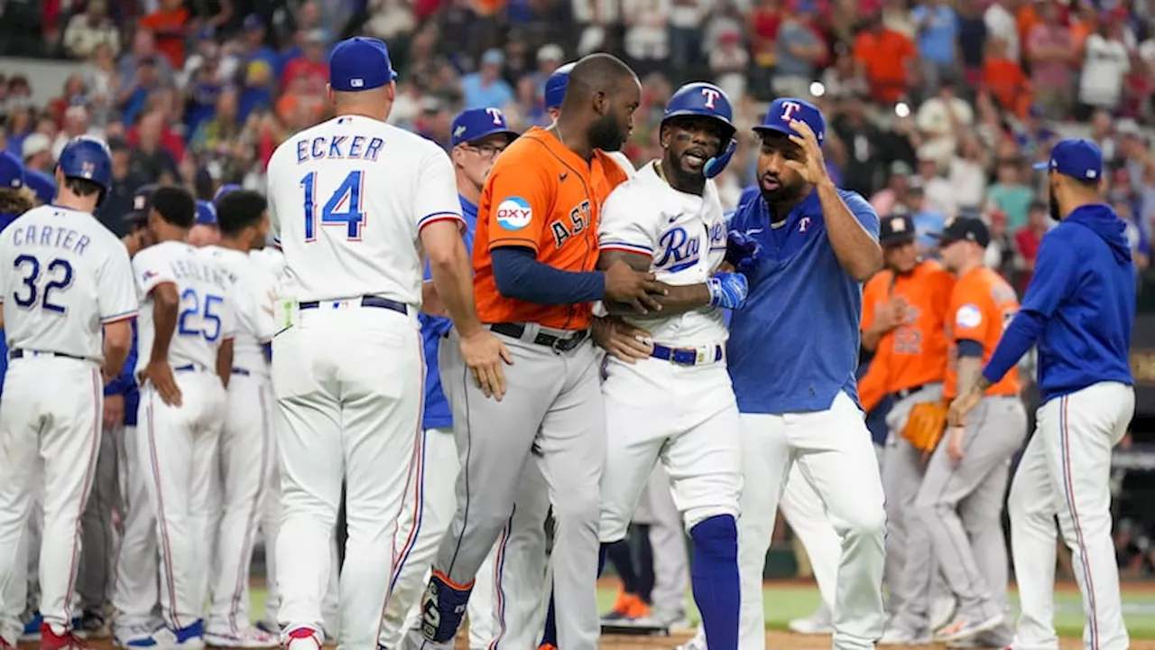 Astros’ Bryan Abreu suspended for throwing at Rangers’ Adolis García