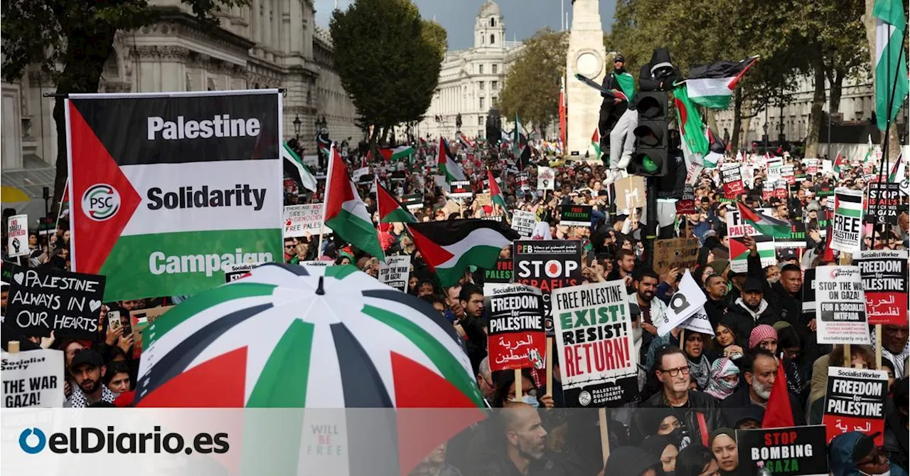 100.000 personas se manifiestan en Londres en contra de Israel y de la guerra en Gaza