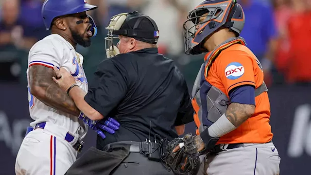 Astros' Bryan Abreu suspended two games after hitting Rangers' Adolis  García in dramatic ALCS Game 5 