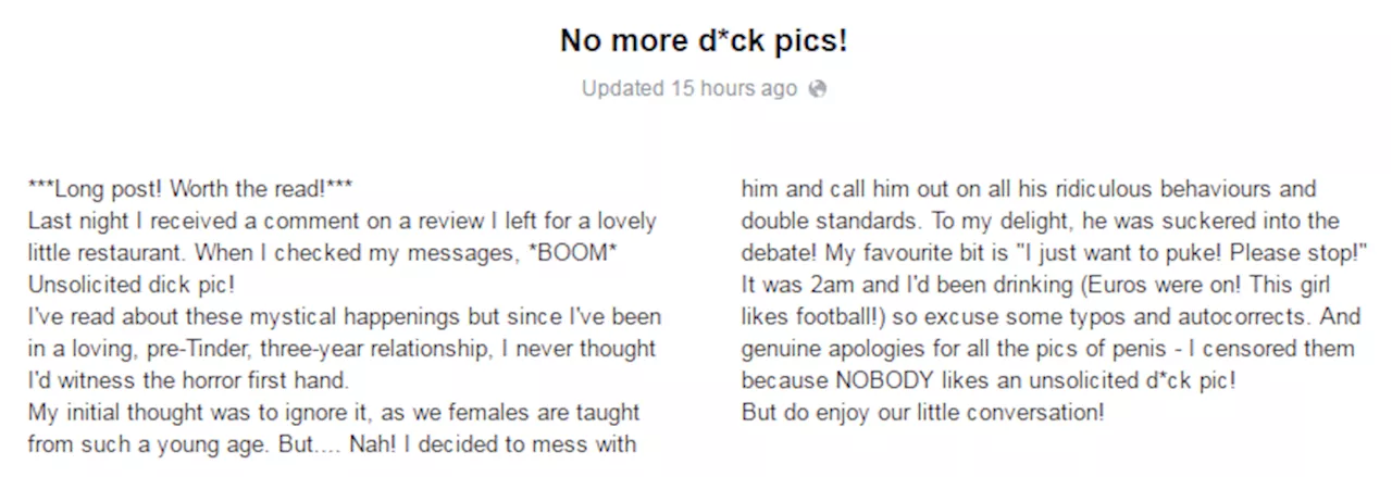 This girl absolutely SCHOOLED this guy for sending an unsolicited dick pic