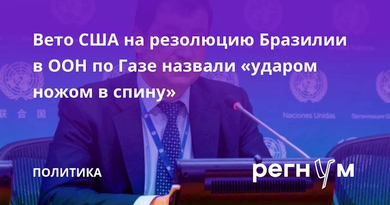 Вето США на резолюцию Бразилии в ООН по Газе назвали «ударом ножом в спину»