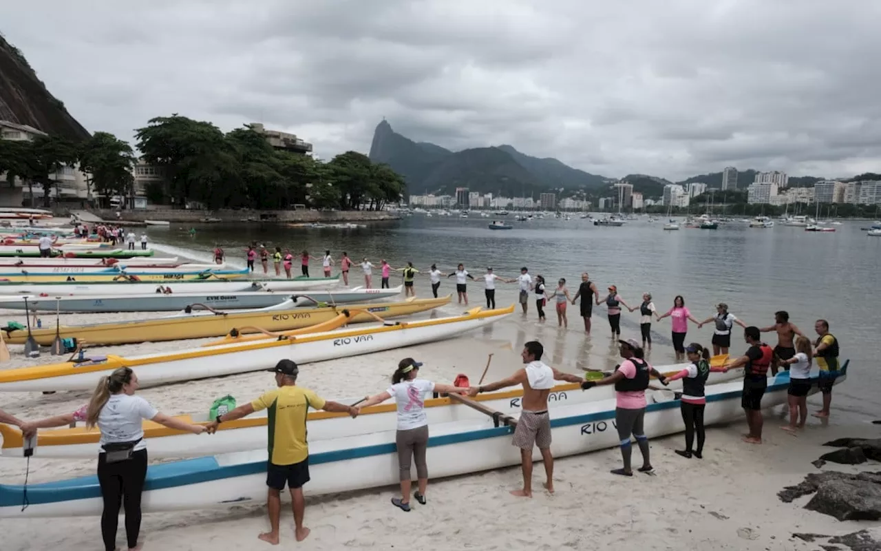 Comunidade remadora do Rio promove evento em prol da campanha Outubro Rosa