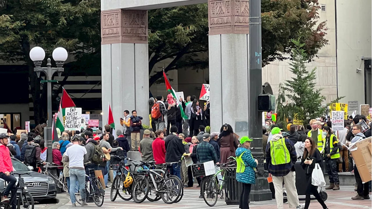 Group rallies in Seattle as Israel-Hamas war continues