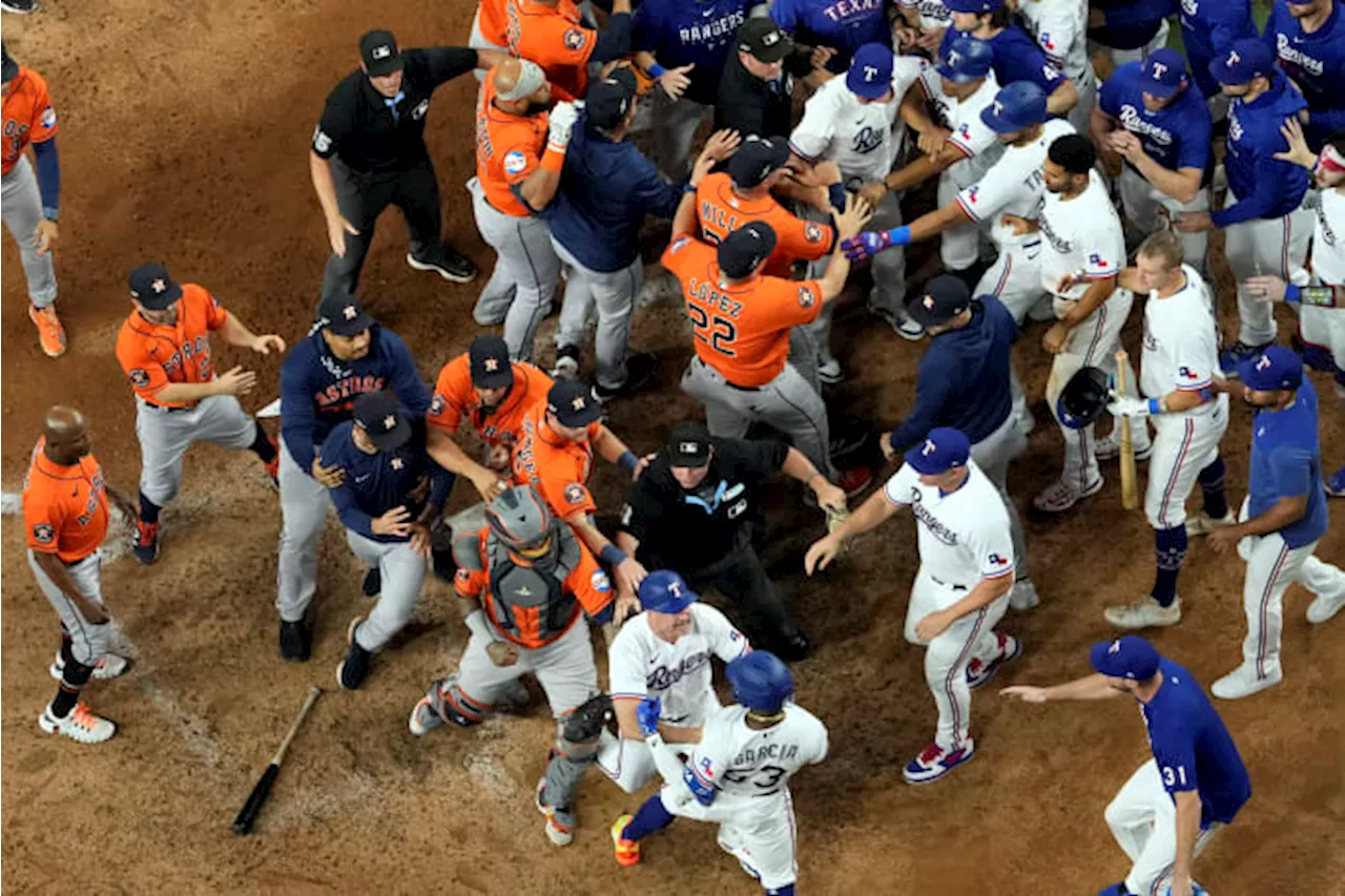 Abreu, Baker, García ejected from ALCS Game 5 as benches clear