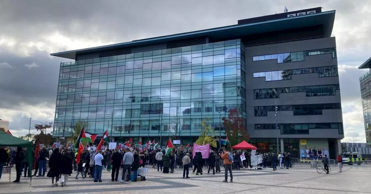 LIVE: Thousands of protesters flood MediaCity over BBC Gaza coverage