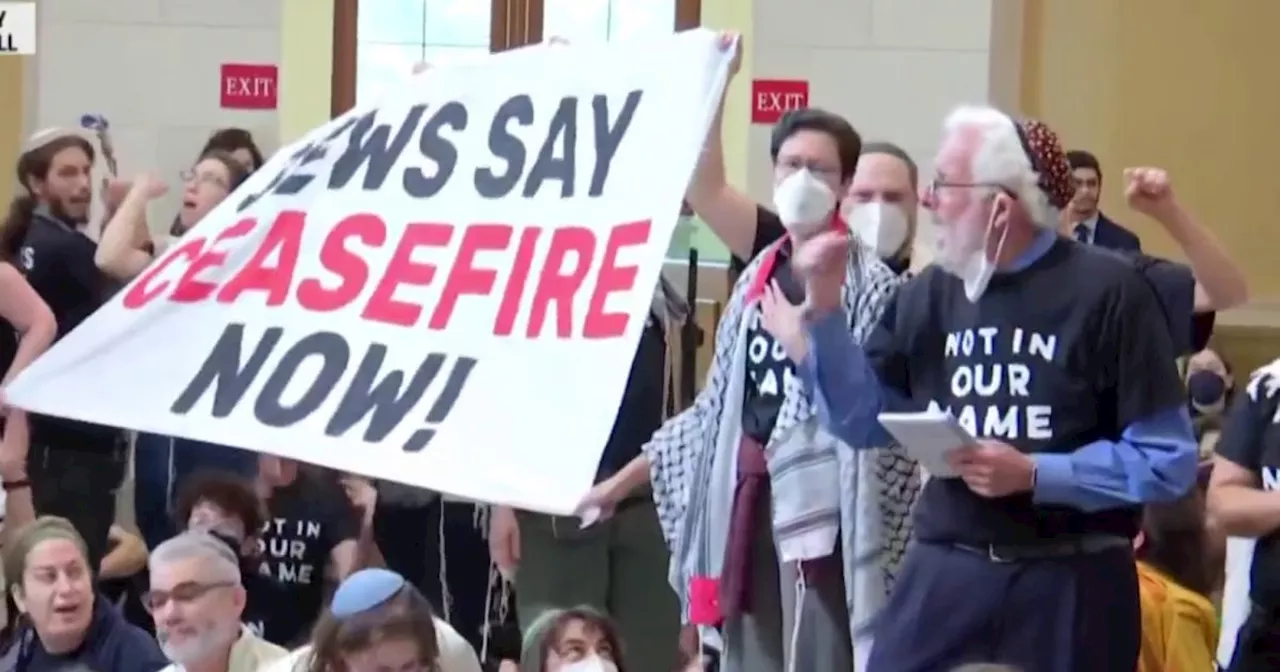 Jewish Americans demanding a ceasefire in Israel-Hamas war protested at White House, Capitol this week