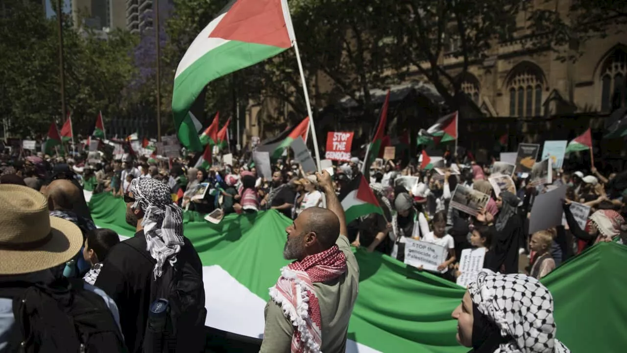 Thousands turn out for pro-Palestinian march amid heavy police presence