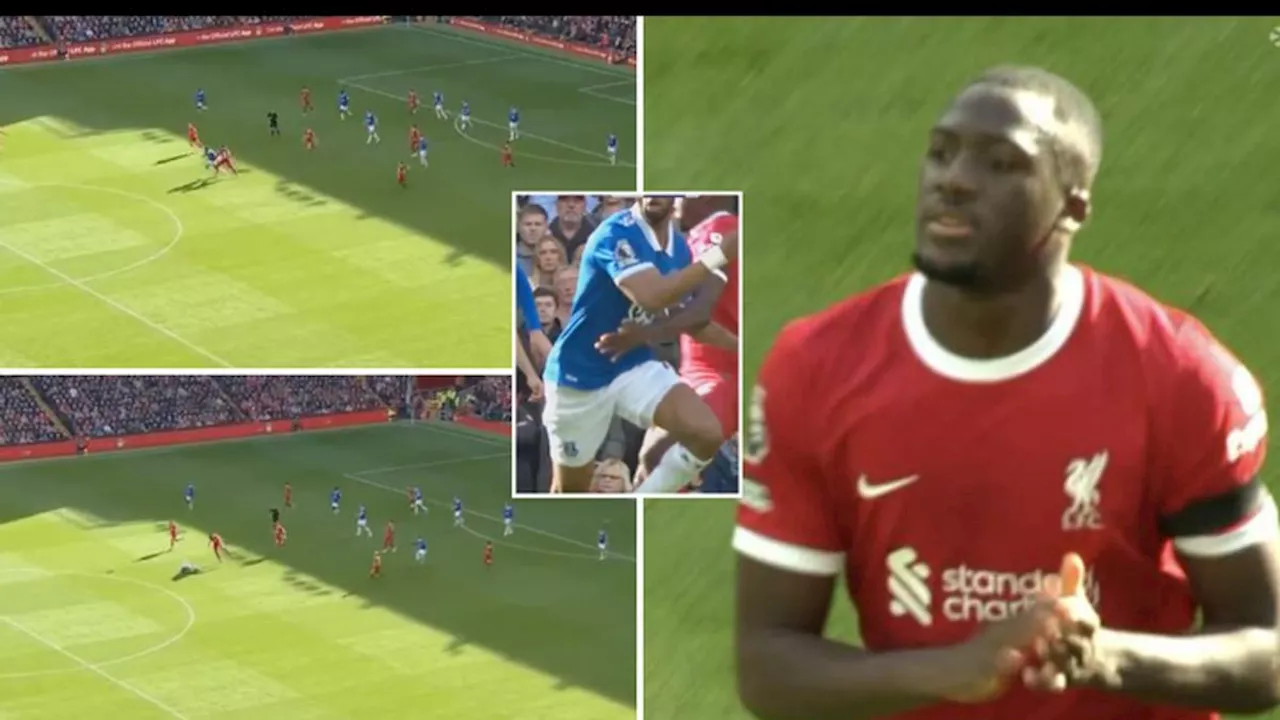 Ibrahima Konate controversially avoids second yellow card for Liverpool, Everton players are furious