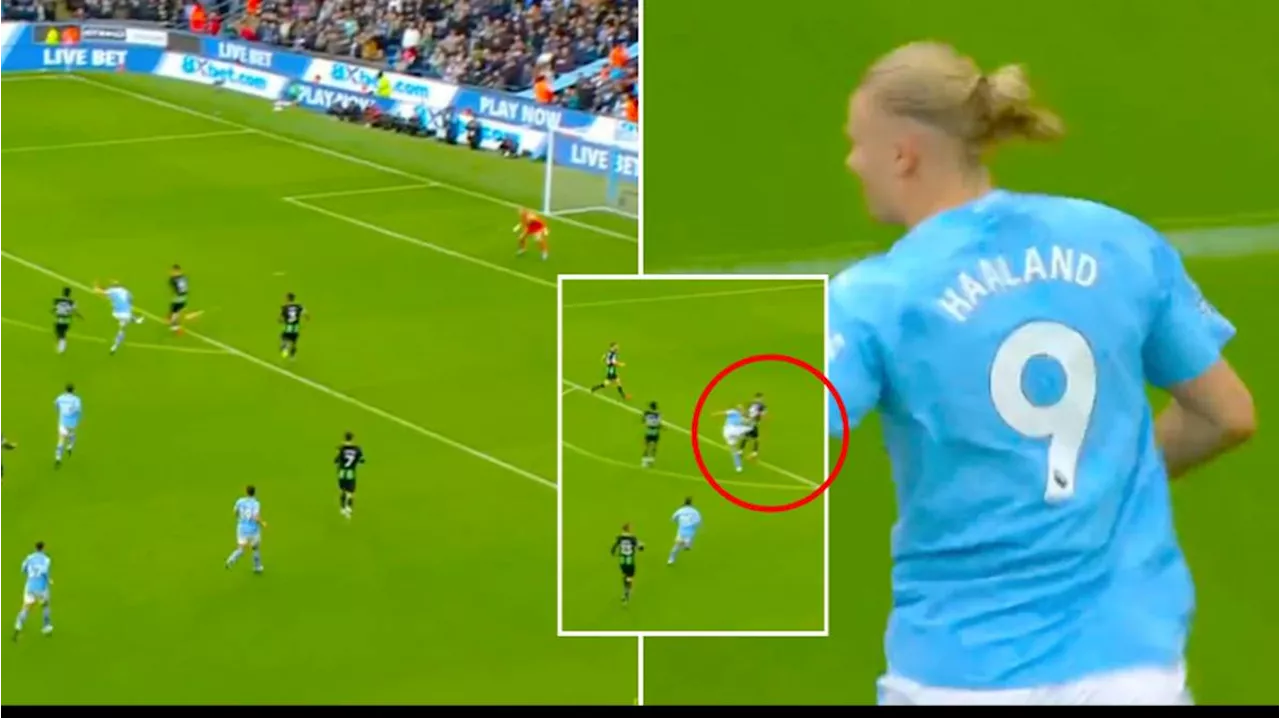 Man City striker Erling Haaland scored a very rare goal against Brighton