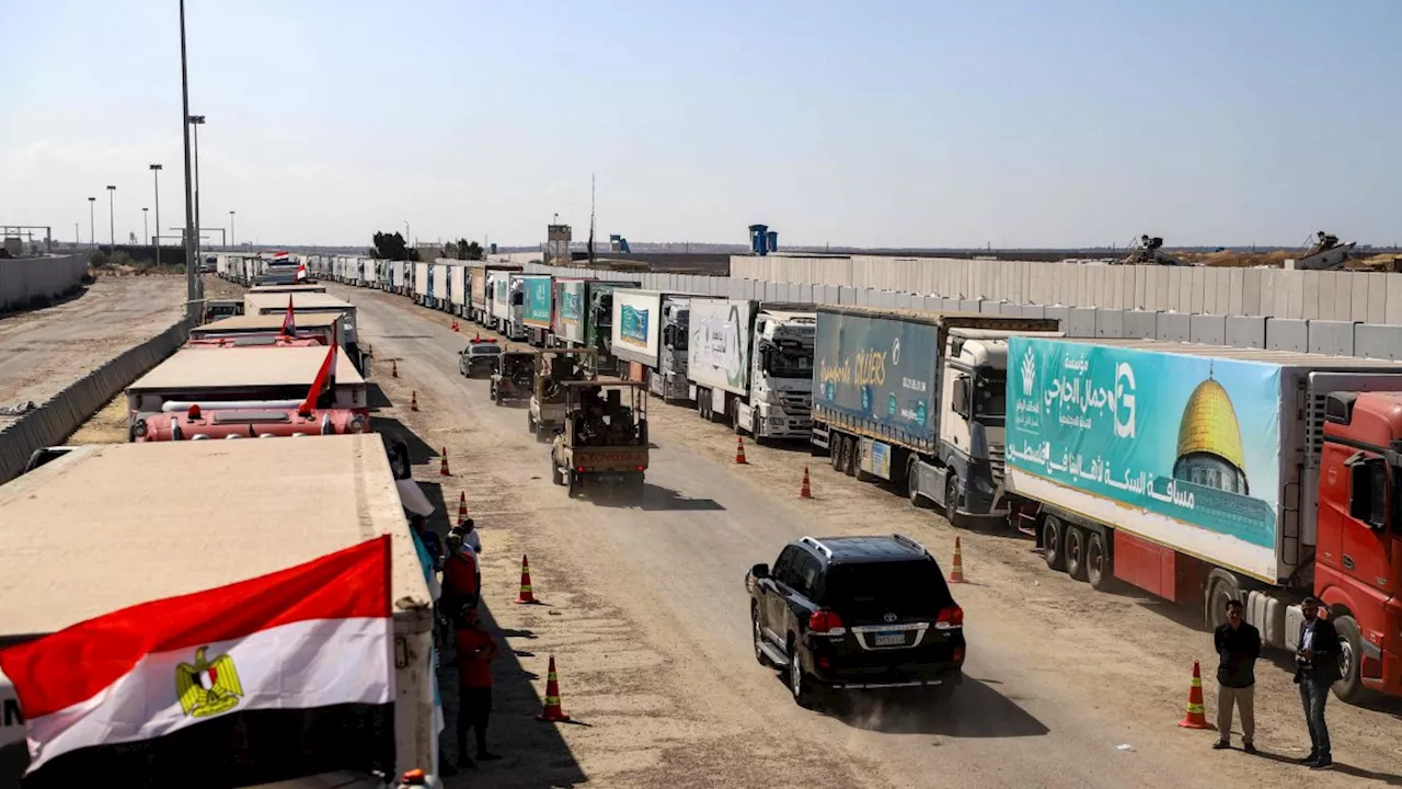 Latest Egypt-Gaza news: First aid trucks cross into Gaza as Egypt crossing opens under deal