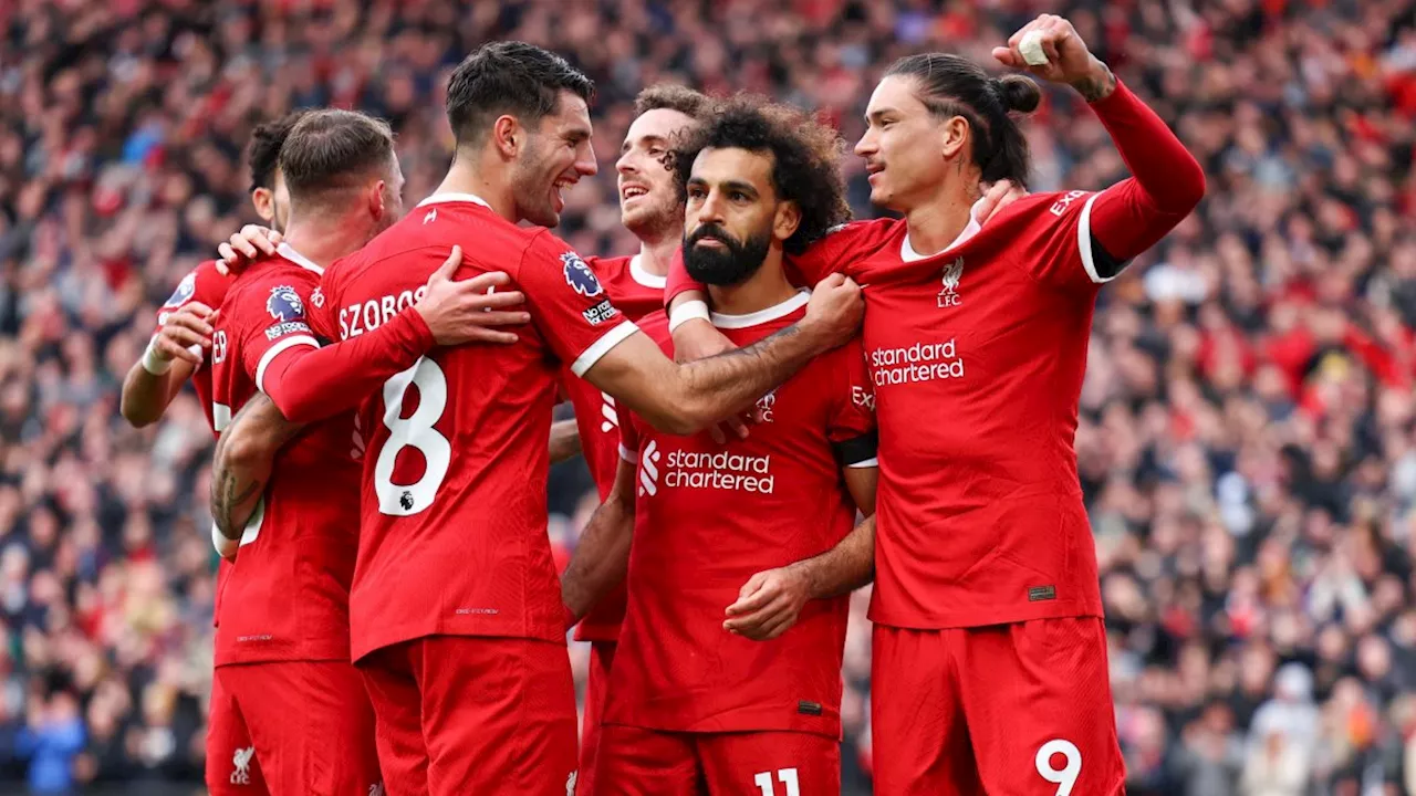 Mo Salah brace fires Liverpool past resolute 10-man Everton to send Reds top of the Premier League