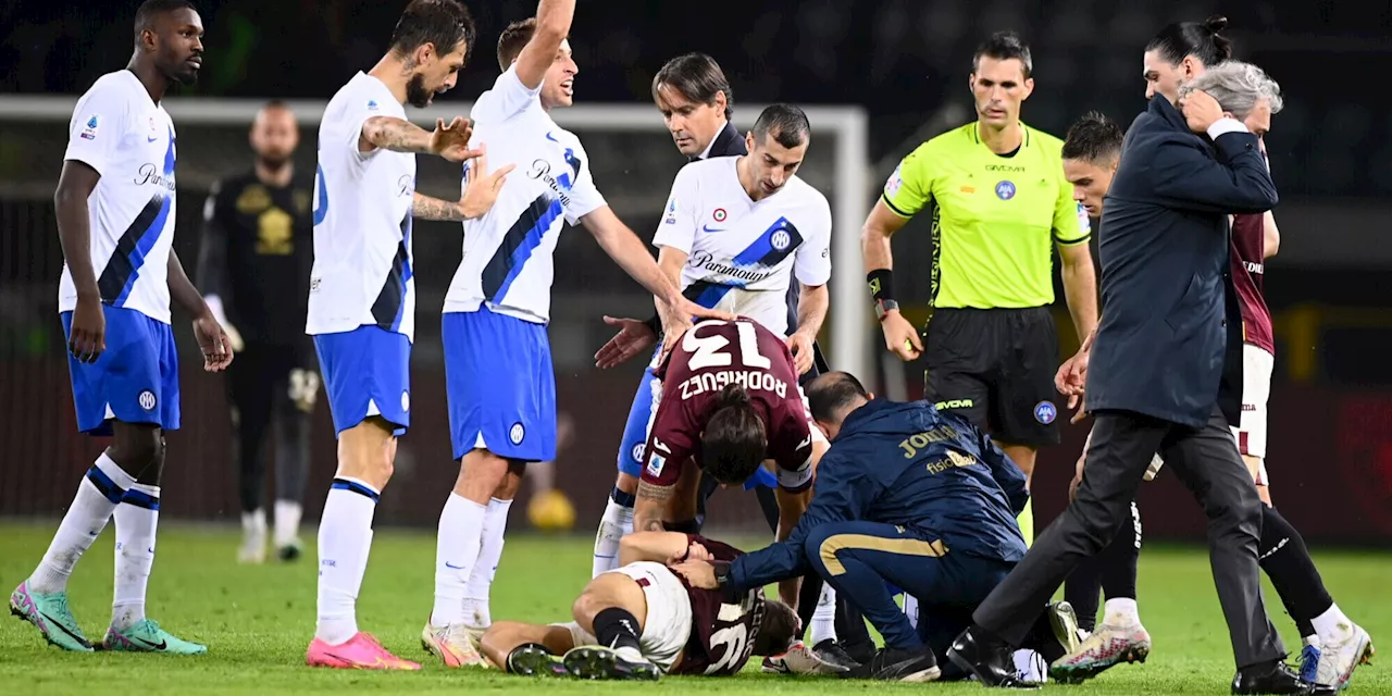 Vlasic, malore in campo nel finale di Torino-Inter: cosa è successo