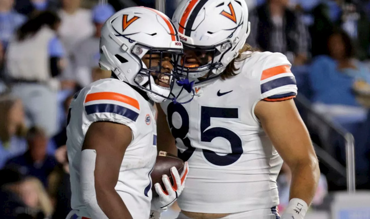 Virginia’s Mike Hollins, wounded in 2022 shooting, scores 3 TDs in win over North Carolina