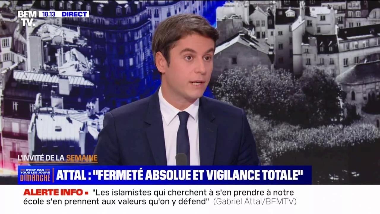 Gabriel Attal: 'Dans certains cas, quand on a des signes qui attestent d'une potentielle dangerosité, je souhaite que ces élèves puissent être sortis de nos établissements scolaires'