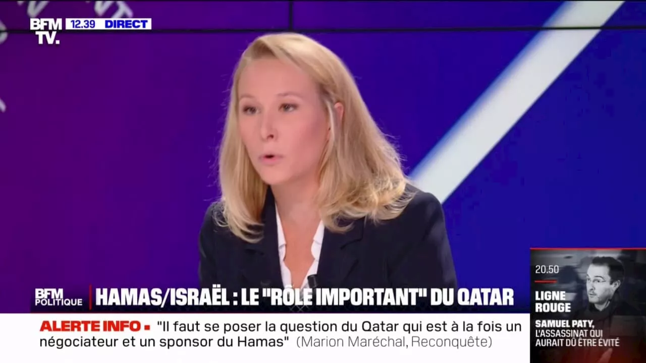 Israël/ Gaza: Marion Maréchal affirme que 'le Qatar est le sponsor du Hamas'