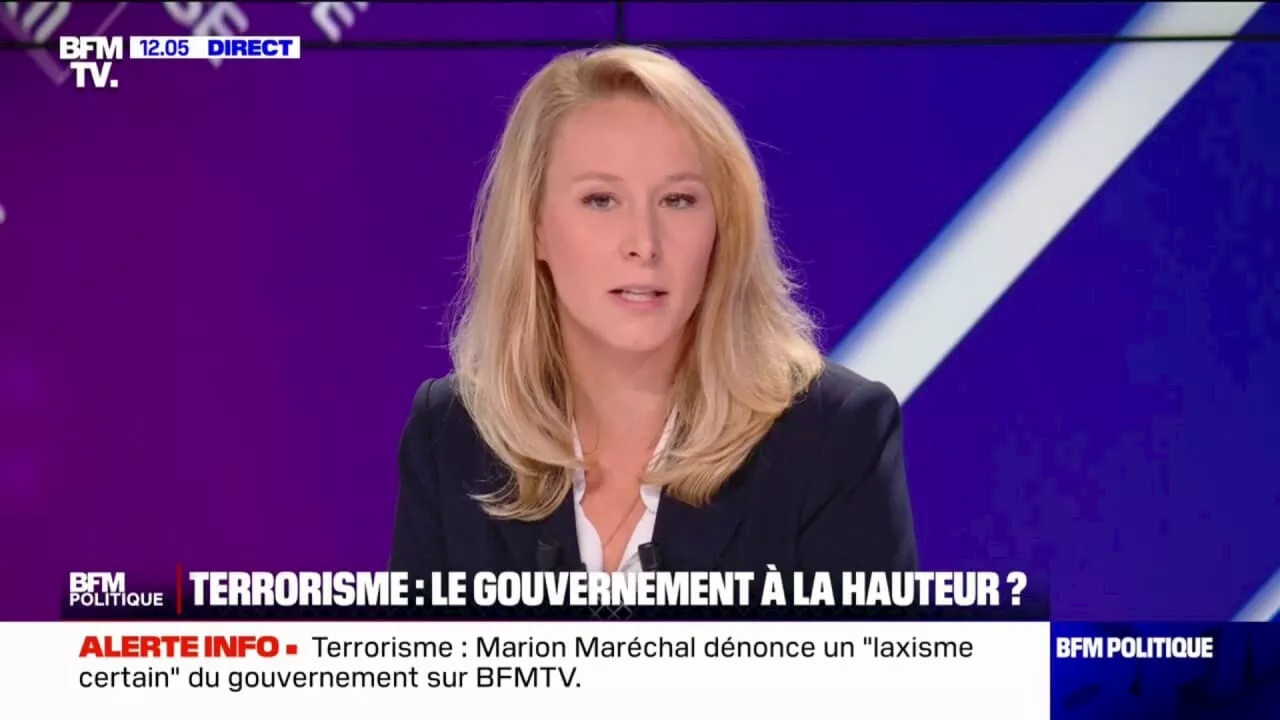 Menaces terroristes: 'Gérald Darmanin n'a plus aucune légitimité et crédibilité pour mener une réforme de l'immigration' affirme Marion Maréchal