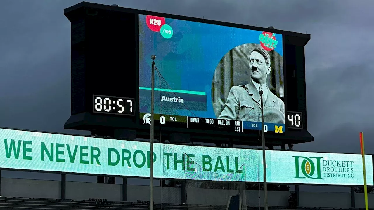 Michigan State apologizes for Hitler image on big screen