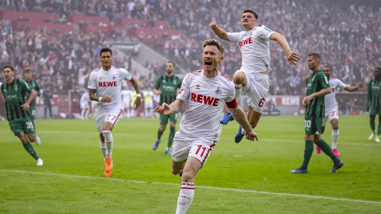 Köln gewinnt hitziges Rhein-Derby gegen Borussia Mönchengladbach - Elfer-Doppelpack und Koné- Rot