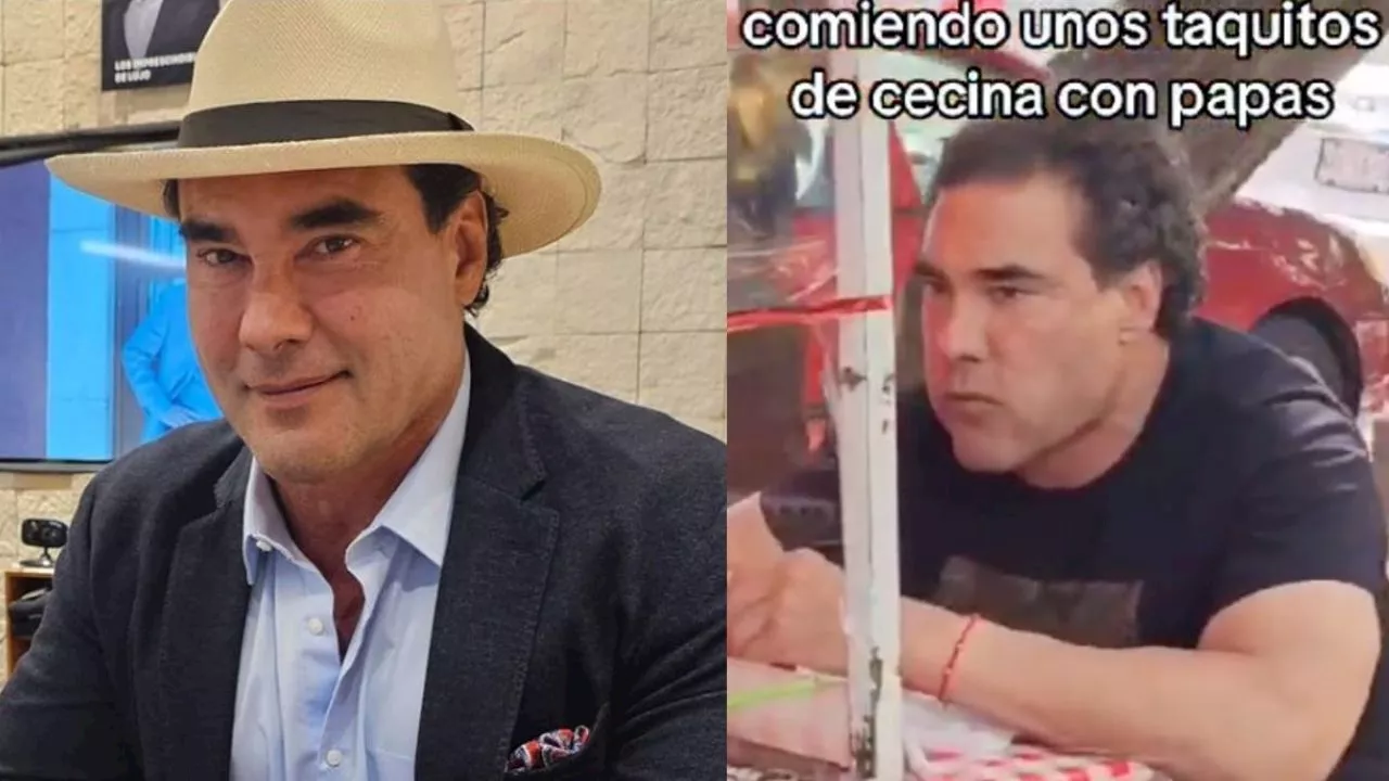 | Captan a Eduardo Yáñez comiendo taquitos en la calle y su reacción se vuelve viral