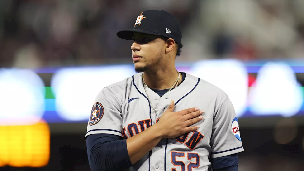 Astros pitcher Bryan Abreu appeals 2-game suspension for throwing at Adolis García in Game 5