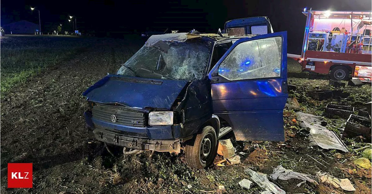 Von der Straße abgekommen:61-jährige Wienerin starb nach Überschlag mit ihrem Kastenwagen