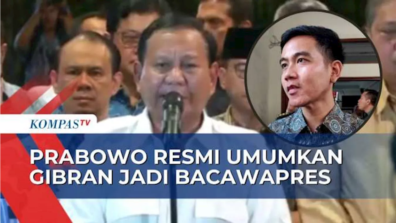 Gibran Resmi Dipilih jadi Bacawapres, Prabowo Siap Daftar ke KPU Hari Rabu!