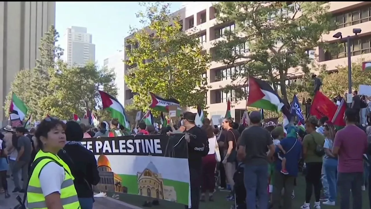 Pro-Palestinian rally shuts down streets in downtown San Diego