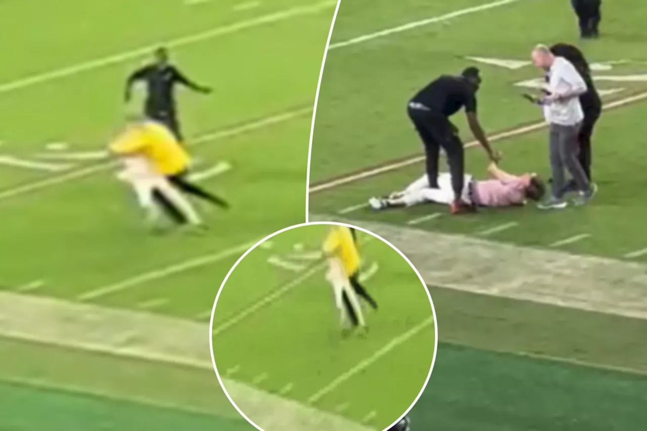 Security guard absolutely levels streaker after Tennessee-Alabama game