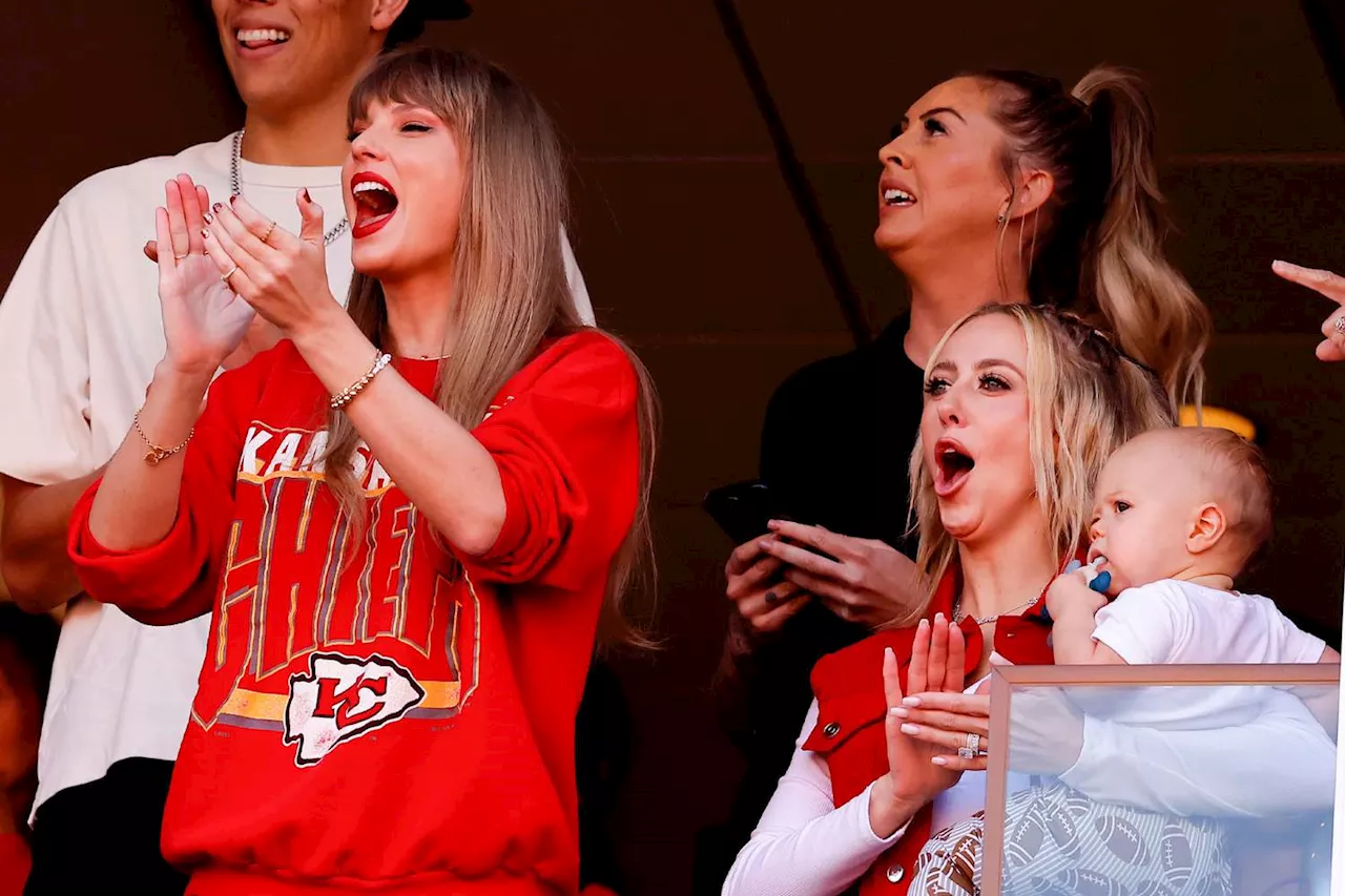 Taylor Swift and Brittany Mahomes — Plus Baby Bronze — Dance and Cheer Together During Chiefs-Chargers Game