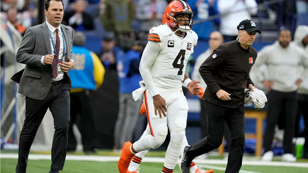 Browns QB Deshaun Watson's playing status unknown after leaving Sunday's game in first quarter