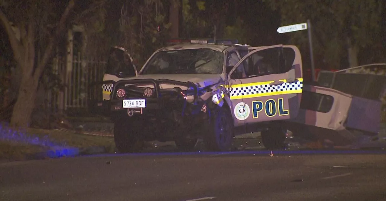 Police car rolls 'several times' after serious crash in Adelaide's south