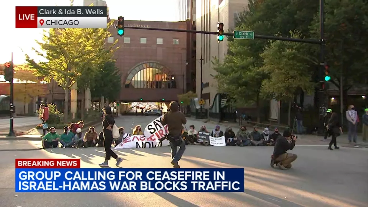 Chicago protest today: Group protesting against Hamas-Israel war shuts down busy street in Loop