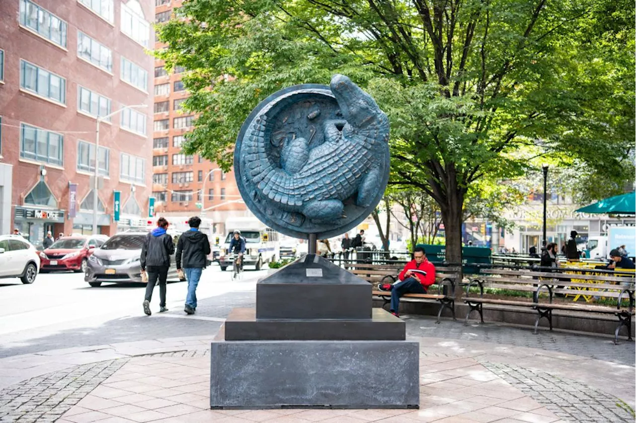 New York unveils statue commemorating alligator sewer myth