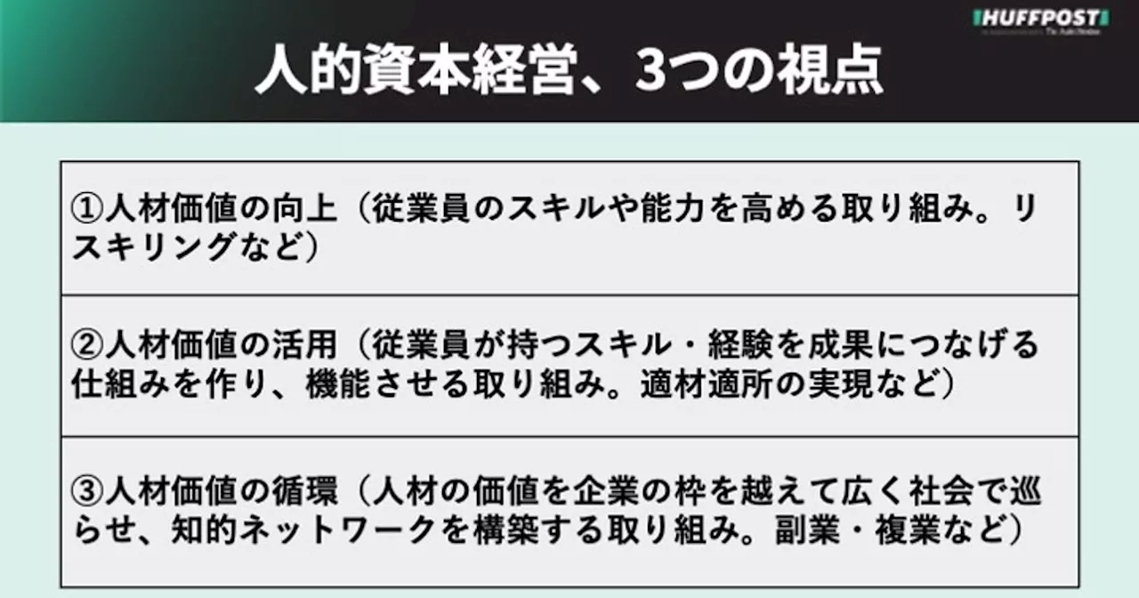 『人的資本経営』とは？3つのポイントで解説。「働く人の心を掴みにいけるかが大事に」と専門家