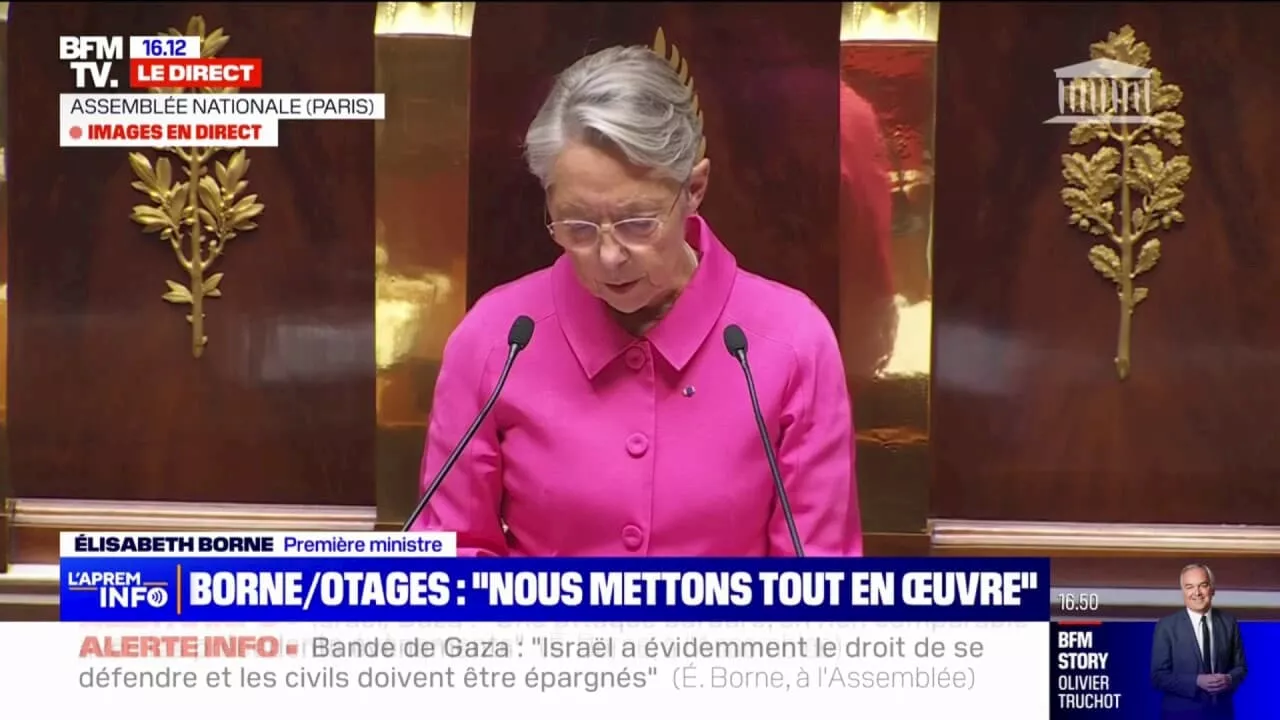 Gaza: 'Nous demandons une trêve humanitaire', déclare Élisabeth Borne